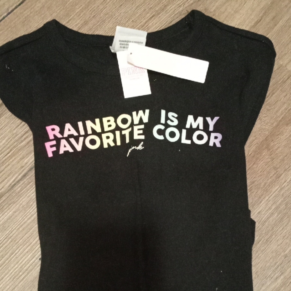 PINK Victoria's Secret Black Short Sleeve Tee